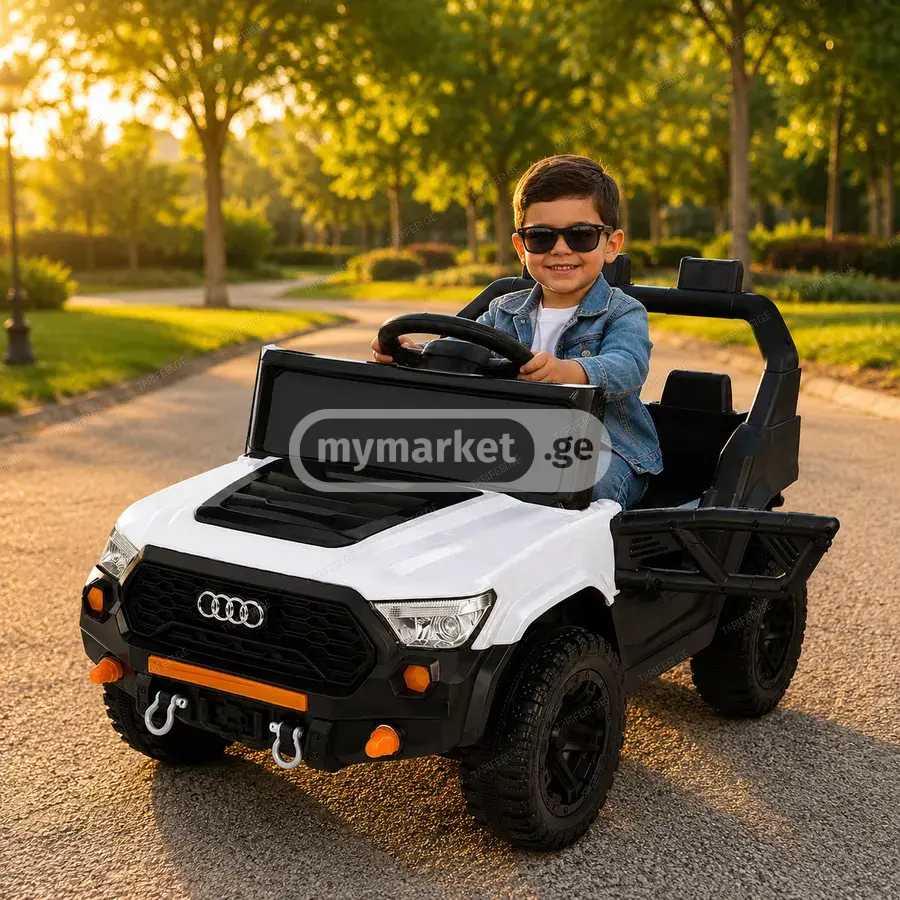 საბავშვო ელექტრო მანქანა AUDI GM-502-W (2 ძრავა, 12V)