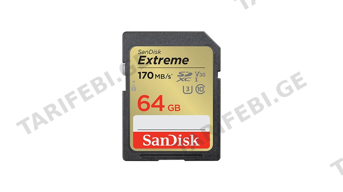 SanDisk 64GB Extreme SD/XC UHS-I Card 170MB/S V30/4K Class 10 SDSDXV2-064G-GNCIN