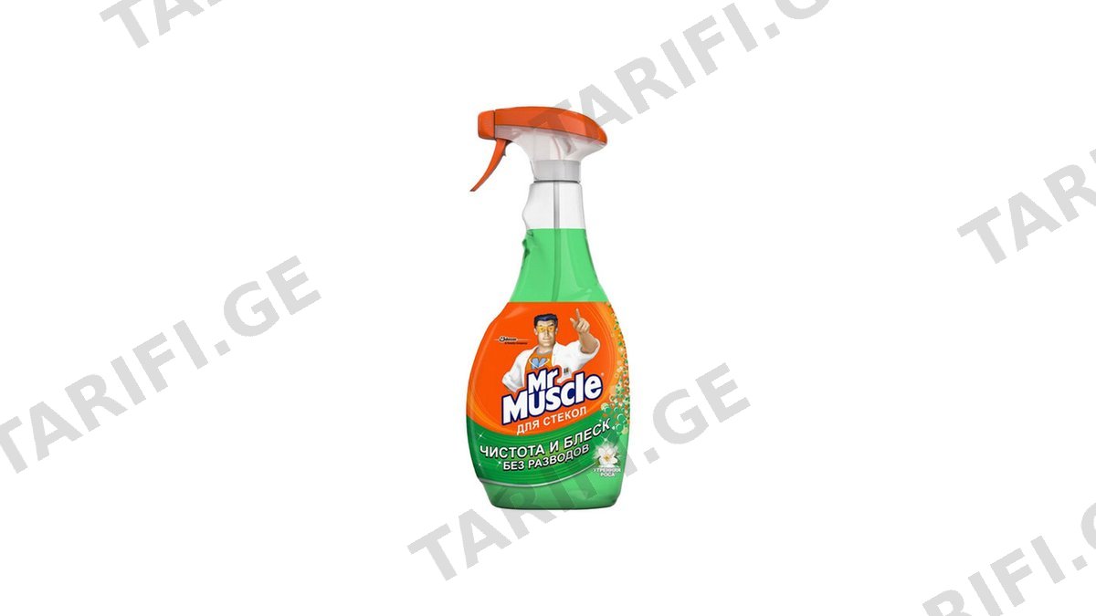 Mr. Muscle შუშის და სხვა ზედაპირის საწმენდი საშუალება მწვანე 530მლ