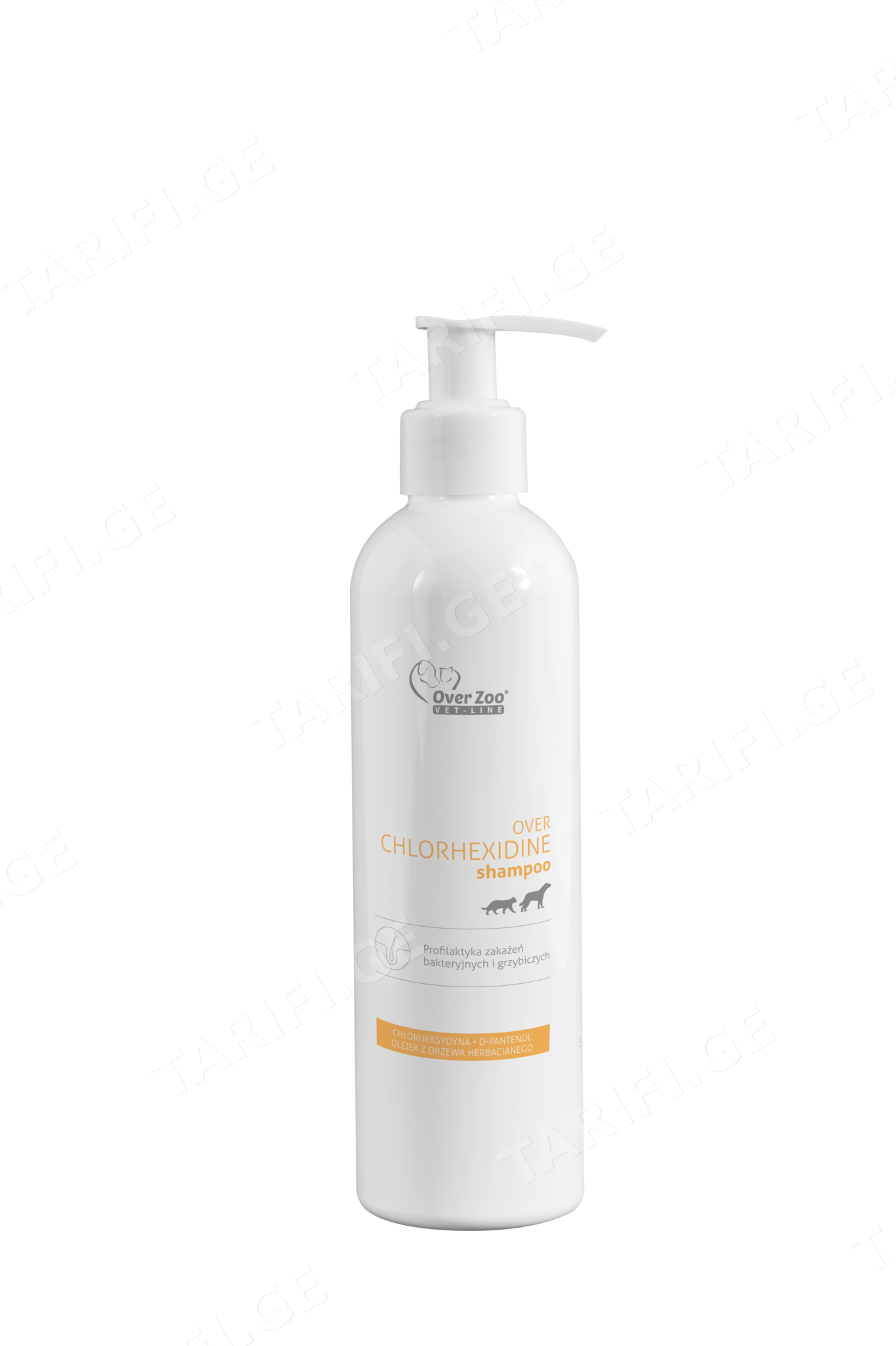 შამპუნი ანტიბაქტერიული ქლორექსიდინი Over Zoo 250ml (ძაღლი & კატა)