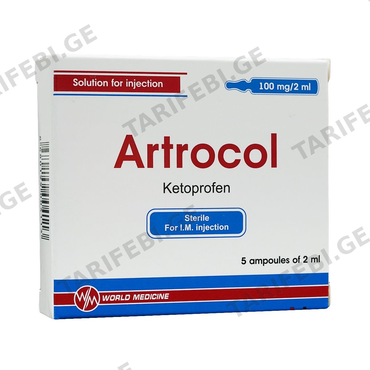 ართროკოლი - Artrocol 100მგ/2მლ 2მლ 5 ამპულა