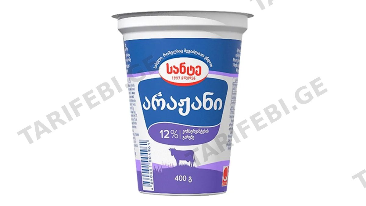 სანტე არაჟანი ნაღებით 12% 400 გ.