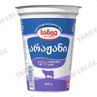 სანტე არაჟანი ნაღებით 12% 400 გრ