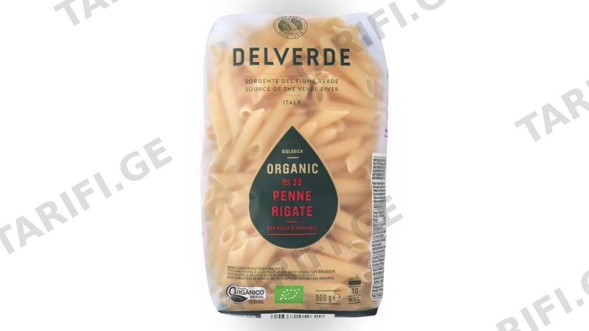 მაკარონი/Delverde/ ორგანული პენე რიგატე N32, 500გ