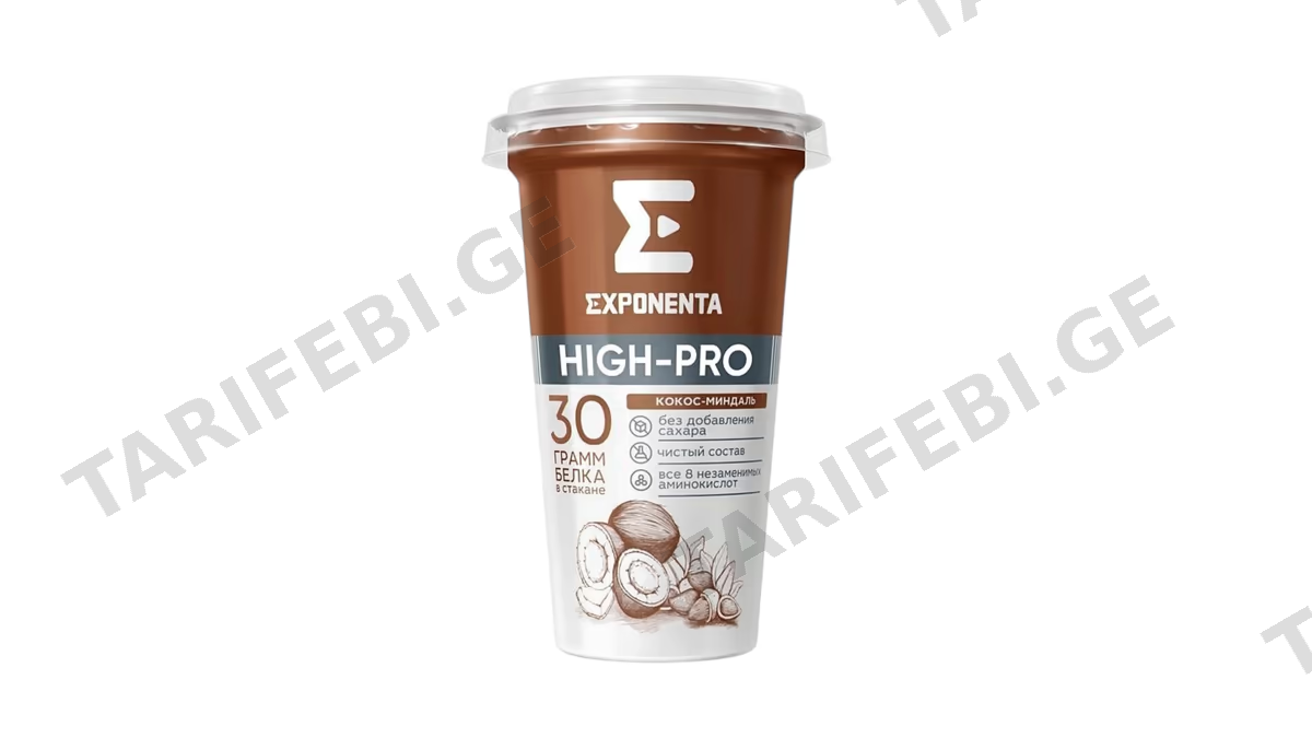 პროტეინ სასმელი "EXPONENTA" High Pro ქოქოსი-ნუშით 250გ